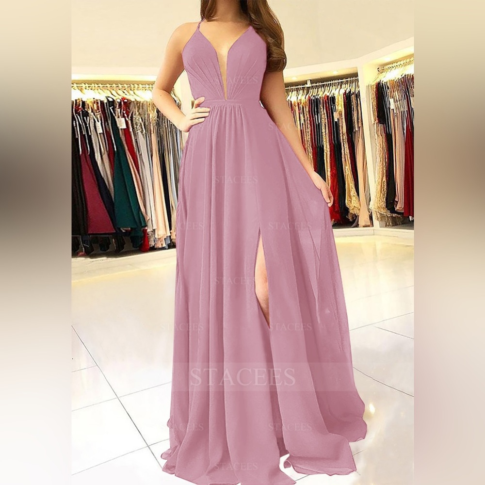Chiffon Bridesmaid Dress in Mauve
